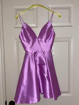 Sherri Hill Purple Size 0 Cocktail Military Midi A-line Dress on Queenly