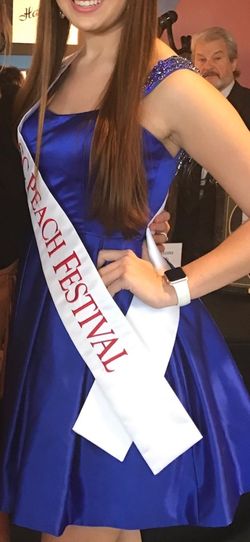 Sherri Hill Blue Size 8 Midi Homecoming $300 Cocktail Dress on Queenly