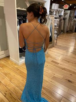 Primavera Blue Size 0 Black Tie Floor Length Mermaid Dress on Queenly
