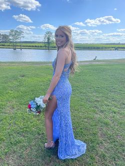 Sherri Hill Blue Size 00 Short Height Mermaid Dress on Queenly