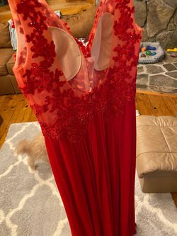 Sherri Hill Red Size 2 Prom Jewelled $300 Straight Dress on Queenly