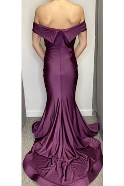 Style 595 Jessica Angel Purple Size 4 Floor Length Pageant Prom Straight Dress on Queenly