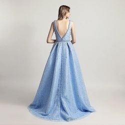 Style -1 Blue Size 6 Ball gown on Queenly