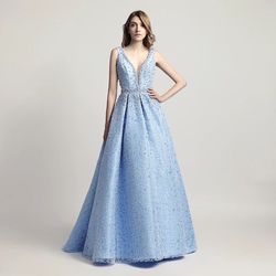 Style -1 Blue Size 6 Ball gown on Queenly