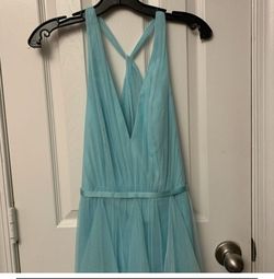 White by Vera Wang (David's Bridal) Blue Size 4 Tulle 50 Off Lace A-line Dress on Queenly