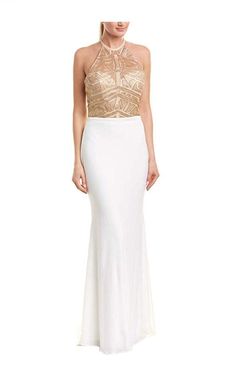 Style 2126 Issue New York White Size 6 Halter Straight Dress on Queenly