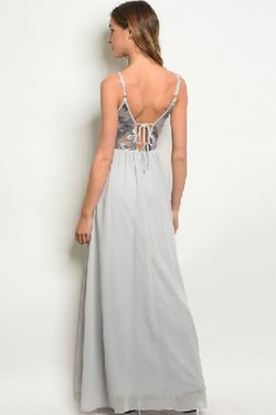 Style M17498SI194 Soieblu Silver Size 10 Grey Tall Height $300 A-line Dress on Queenly