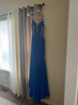 Amarra Blue Size 6 Prom Cut Out Straight Dress on Queenly