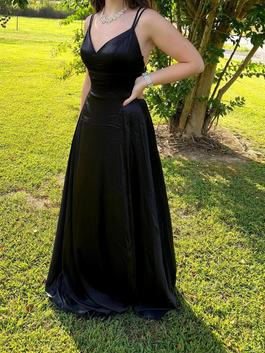 Clarisse Black Size 4 Floor Length Sorority Formal A-line Dress on Queenly
