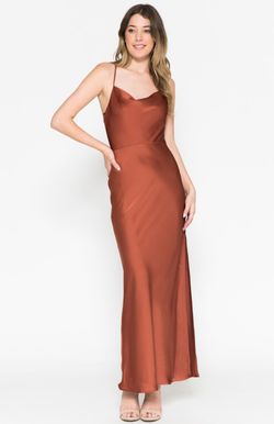Style 6115 Amelia Couture Orange Size 16 Backless Floor Length Side slit Dress on Queenly