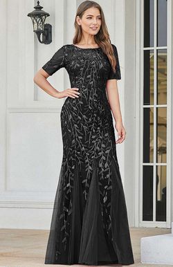 Style Amelia Amelia Couture Black Size 12 Tall Height $300 Straight Dress on Queenly