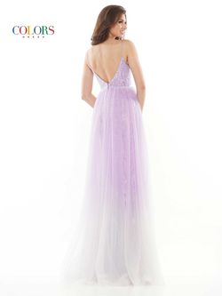 Style Kourtney Colors Purple Size 4 V Neck Sheer Lavender Floor Length A-line Dress on Queenly
