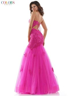 Style 2490 Colors Purple Size 6 Tulle Prom Mermaid Dress on Queenly