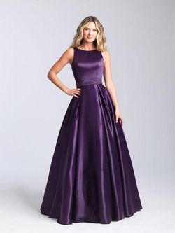 Style Robyn Madison James Purple Size 10 Prom Black Tie Halter A-line Dress on Queenly