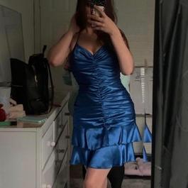 Roberta Blue Size 4 Midi $300 Cocktail Dress on Queenly