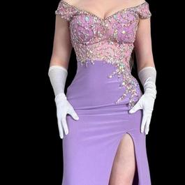 Jovani Purple Size 2 $300 Side slit Dress on Queenly