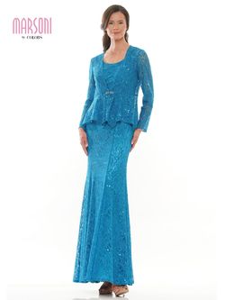 Style M301 Colors Blue Size 22 $300 Plus Size Straight Dress on Queenly