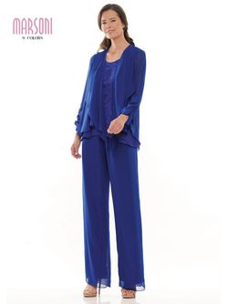 Style M303 Colors Blue Size 12 $300 Plus Size Jumpsuit Dress on Queenly