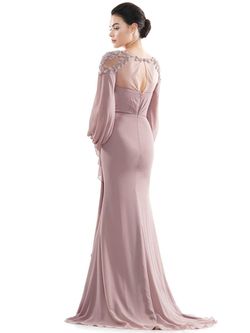 Style MV1074 Colors Pink Size 12 Prom Long Sleeve V Neck Plus Size Straight Dress on Queenly