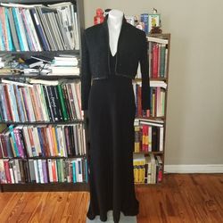 Scott McClintock Black Size 12 Floor Length Halter Jersey Straight Dress on Queenly