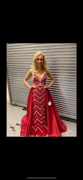 Johnathan Kayne Red Size 2 Pageant Train Dress on Queenly