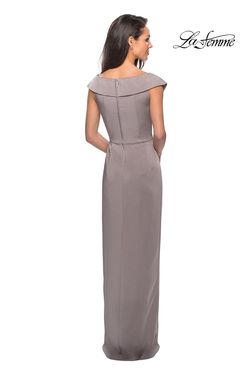 Style 25206 La Femme Nude Size 2 Floor Length Tall Height Sleeves $300 Straight Dress on Queenly