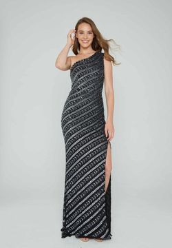 Style 158 Aleta Black Size 8 Prom Euphoria Sequin Side slit Dress on Queenly