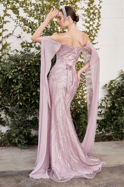 Style A1075 Andrea & Leo Couture Pink Size 8 Tall Height Sequined Floor Length Mermaid Dress on Queenly