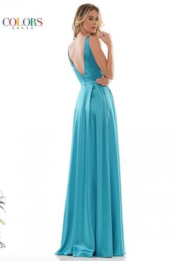 Style G904 Colors Cornflower Size 4 Floor Length Silk Tall Height Side slit Dress on Queenly