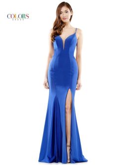 Style G990 Colors Royal Size 4 Black Tie G990 Floor Length Side slit Dress on Queenly