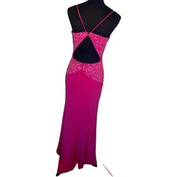 Maggie Sottero Hot Pink Size 6 Side slit Dress on Queenly