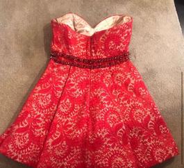 Jovani Red Size 10 Midi Cocktail Dress on Queenly