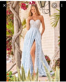 Sherri Hill Blue Size 00 Side slit Dress on Queenly