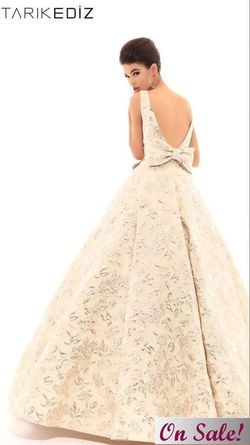 Style 50457 Tarik Ediz Nude Size 10 Floor Length Pageant Ball gown on Queenly