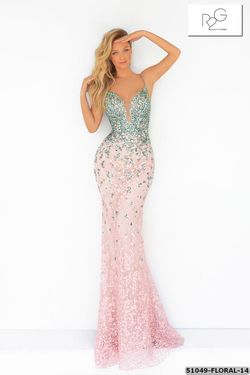 Style 51049 Tarik Ediz Pink Size 6 Embroidery Prom Straight Dress on Queenly