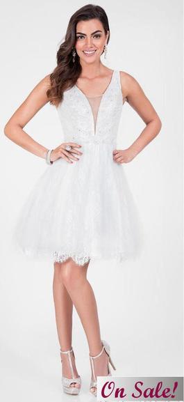 Style 1711P2240  Terani Couture White Size 00 Bachelorette Cocktail Dress on Queenly