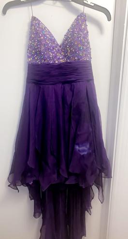 Dave and Johnny Purple Size 4 $300 Military A-line Dress on Queenly