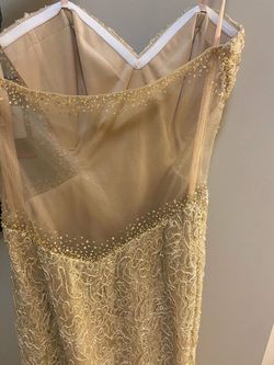 La Femme Gold Size 4 $300 Strapless Straight Dress on Queenly