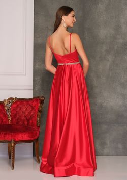 Style 10116W Dave and Johnny Red Size 22 Prom Plus Size Floor Length Pageant A-line Dress on Queenly
