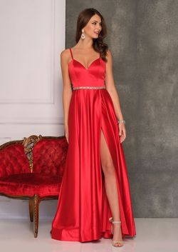 Style 10116W Dave and Johnny Red Size 22 Prom Plus Size Floor Length Pageant A-line Dress on Queenly