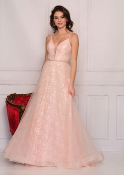Style A10574 Dave and Johnny Pink Size 8 Floor Length Coral Prom A-line Dress on Queenly