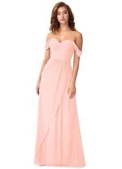 Azazie Pink Size 4 Wedding Guest Free Shipping Floor Length Side slit Dress on Queenly
