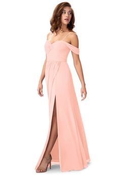 Azazie Pink Size 4 Bridesmaid $300 50 Off Side slit Dress on Queenly