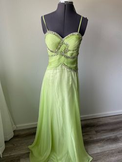 Dave and Johnny Green Size 2 Floor Length Pageant Prom Polyester A-line Dress on Queenly