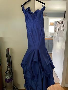 Viper Blue Size 6 Black Tie Mermaid Dress on Queenly