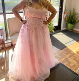 Jvn by Jovani Light Pink Size 24 Floor Length Cut Out Ball gown on Queenly