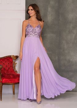 Style A10629 Dave and Johnny Purple Size 6 A10629 Floor Length Tall Height A-line Dress on Queenly