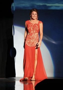 Mac Duggal Red Size 4 Tulle Sheer Mermaid Dress on Queenly