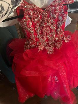 Red Size 2 Ball gown on Queenly