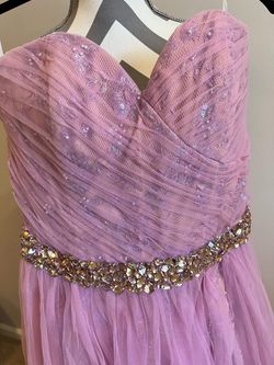 Sherri Hill Purple Size 4 Fun Fashion $300 Floor Length Side slit Dress on Queenly